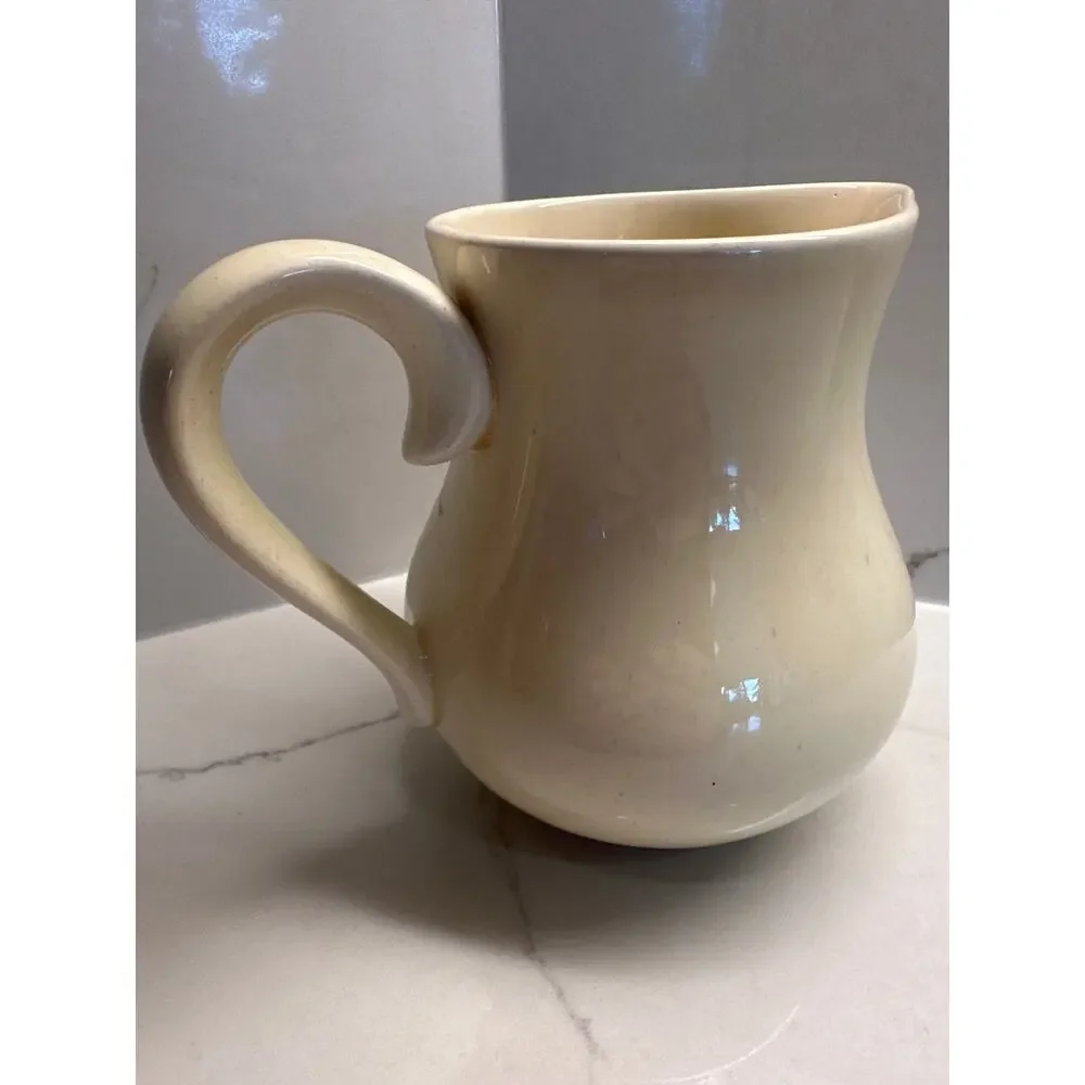 Los Angeles Pottery Waffle Batter Bowl Matching Maple Syrup Pitcher 1970's